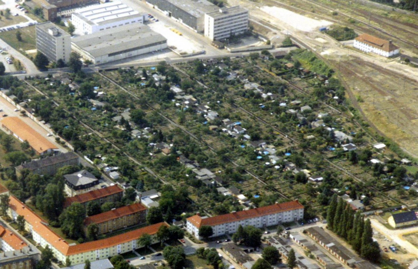 Die Sparte "Am Steinlagerplatz" aus der Luft am 06.08.2003